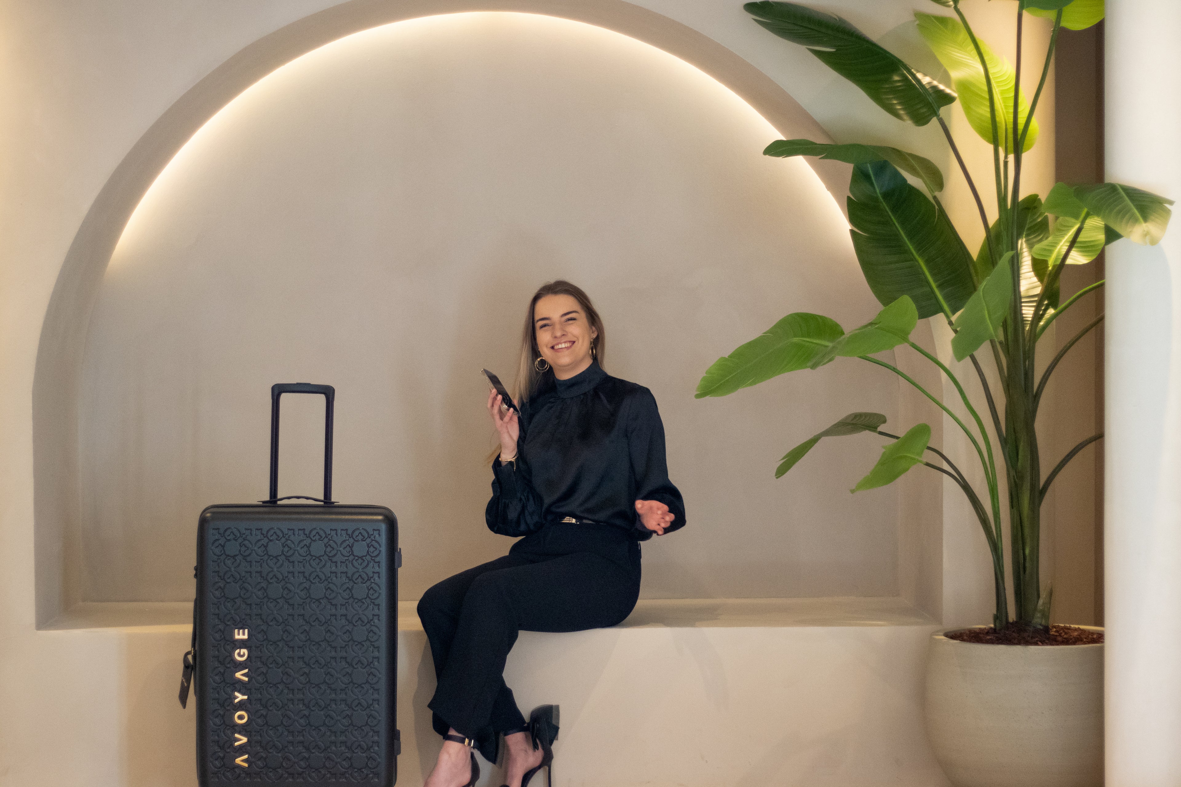 Functionele en elegante reiskoffer uit de Venice Collection van Avoyage, perfect voor stijlvolle reizen